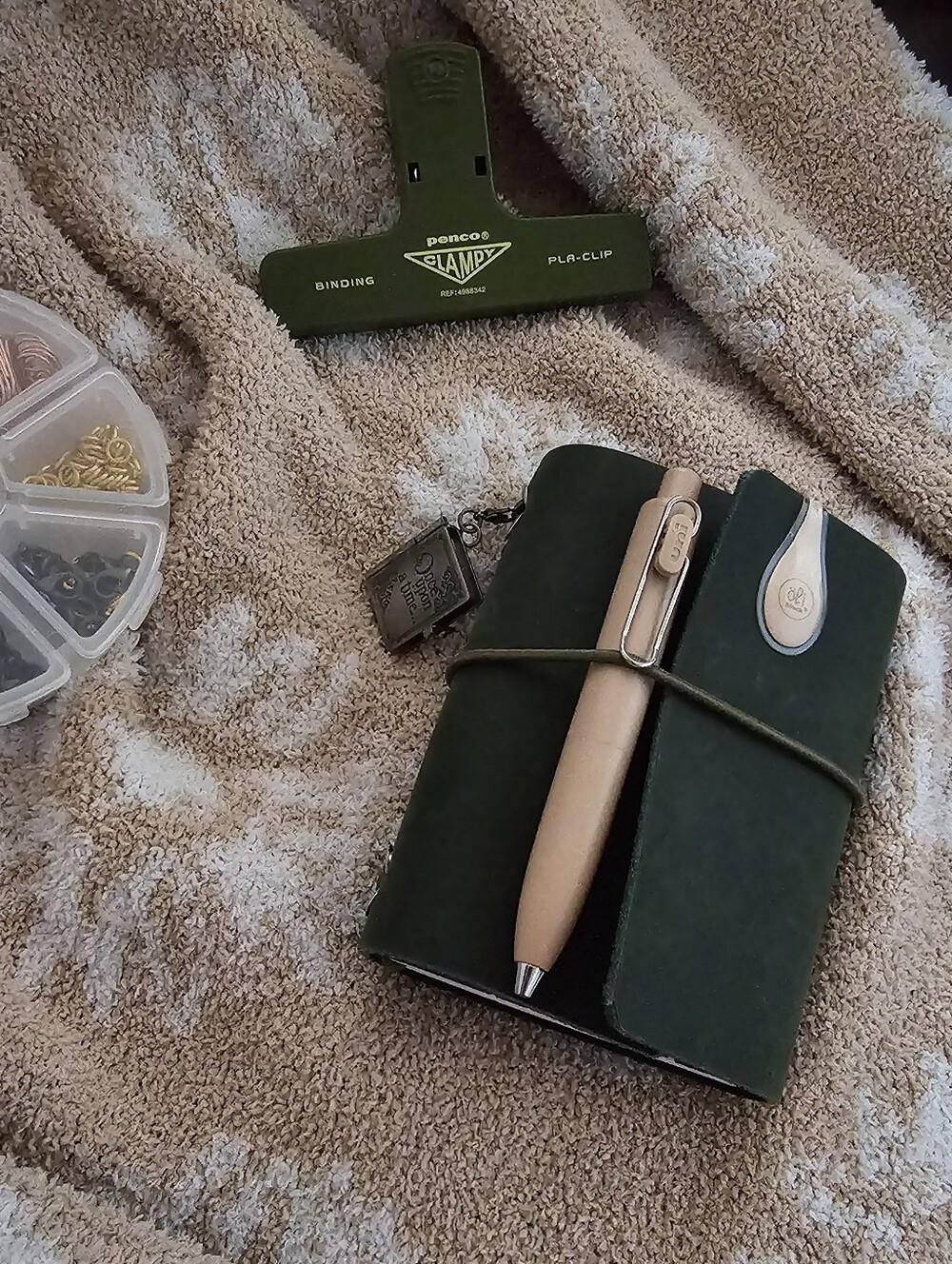 Dark Green Leather Wrap Notebook Cover